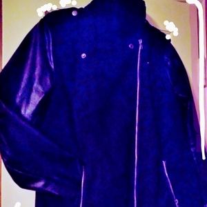 Black Vegan leather mix biker jacket Last Kiss s L